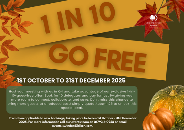 1 in 10 GO FREE at Doubletree by Hilton
