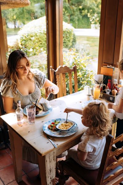Client Image: Hall & Woodhouse Family eating