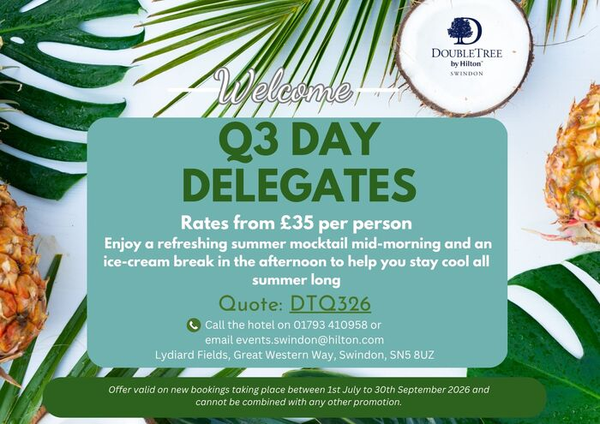 Q3 Day Delegate Offer at DoubleTree by Hilton Swindon
